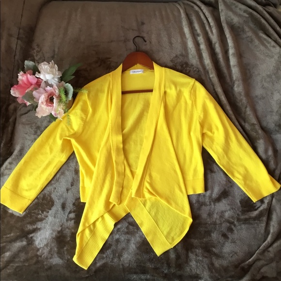 Calvin Klein Sweaters - Calvin Klein Yellow Shrug Sz L